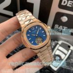 AAA Grade Copy Patek Philippe Aquanaut Blue Dial Rose Gold Watch